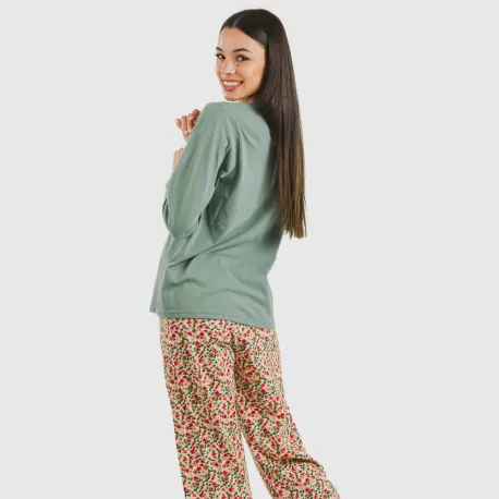 Pijama algodão Musa verde