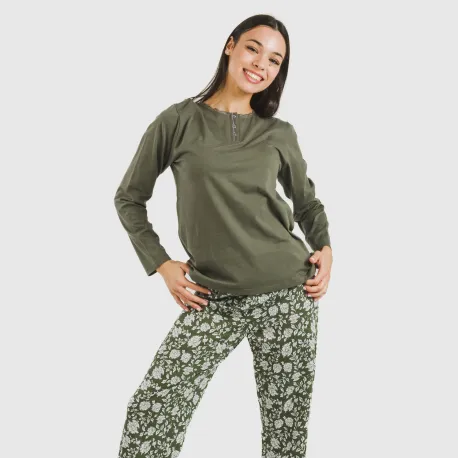 Pijama algodão Mozarabe verde