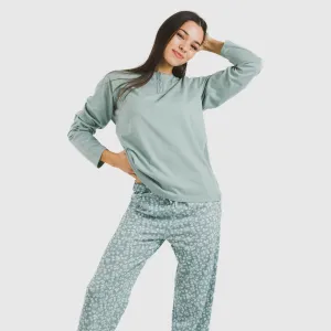 Pijama algodão Oniris azul indigo