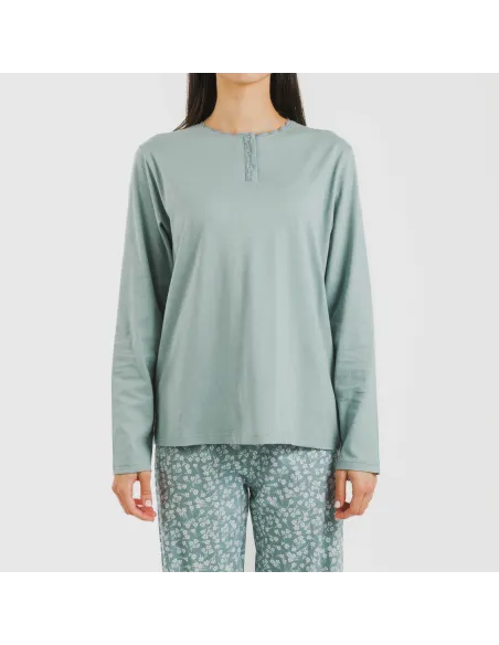 Pijama algodão Oniris azul indigo Pijama algodão Oniris azul indigo