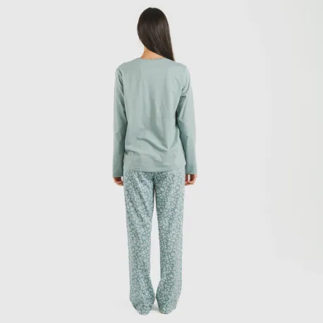 Pijama algodão Oniris azul indigo