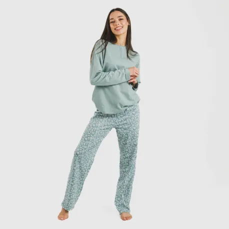 Pijama algodão Oniris azul indigo