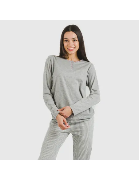 Pijama algodão Raya Chuck cinza misto Pijama algodão Raya Chuck cinza misto