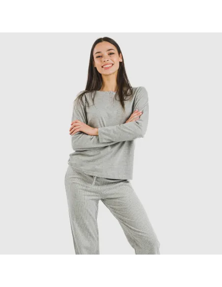 Pijama algodão Raya Chuck cinza misto Pijama algodão Raya Chuck cinza misto