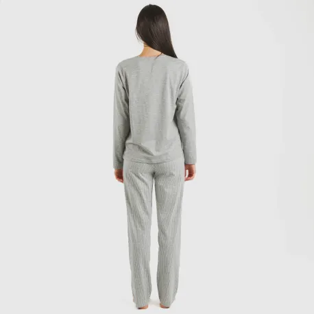 Pijama algodão Raya Chuck cinza misto