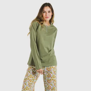 Pijama algodão Venus verde caça