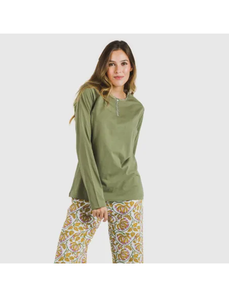 Pijama algodão Venus verde caça