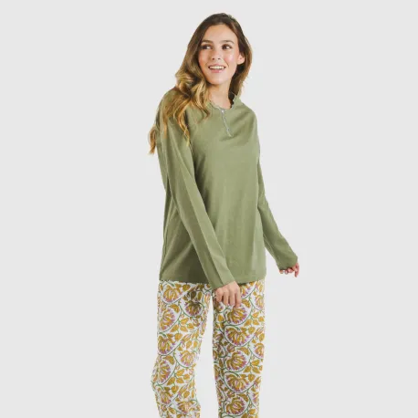Pijama algodão Venus verde caça