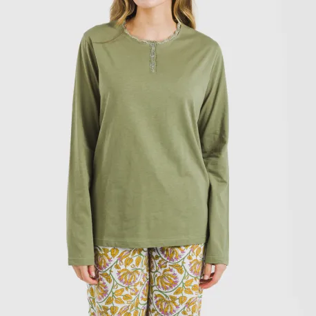 Pijama algodão Venus verde caça