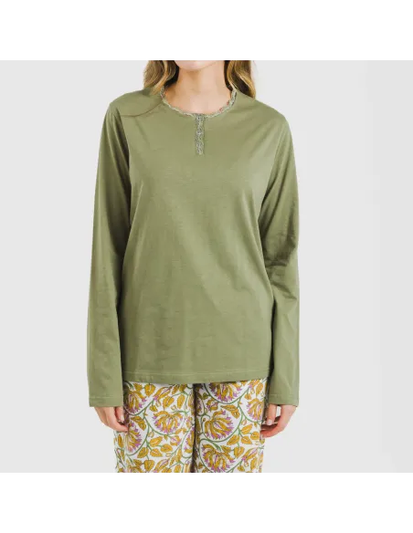 Pijama algodão Venus verde caça