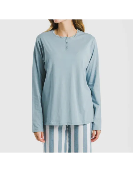 Pijama algodão Raya Elvis azul indigo