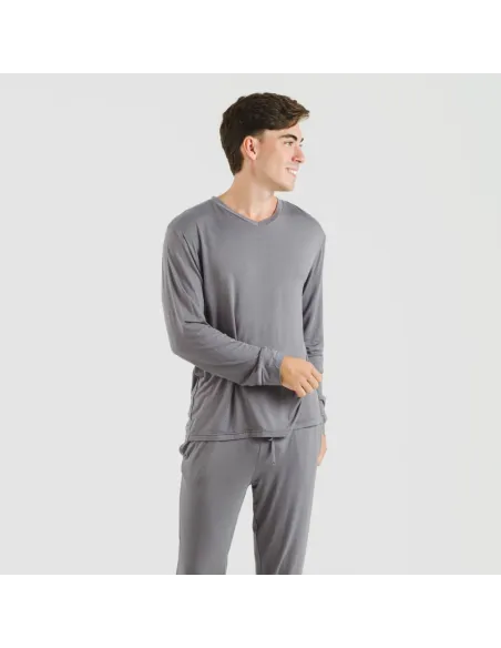 Pijama comprido viscosa homem liso Pijama comprido viscosa homem liso