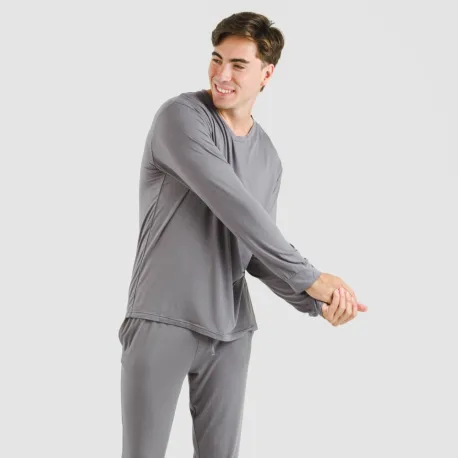 Pijama comprido viscosa homem liso
