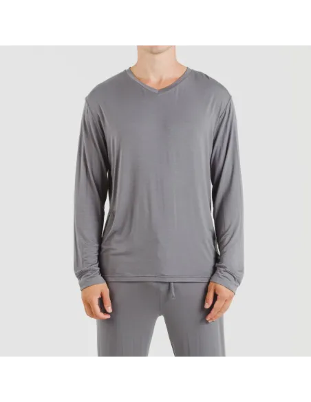 Pijama comprido viscosa homem liso Pijama comprido viscosa homem liso