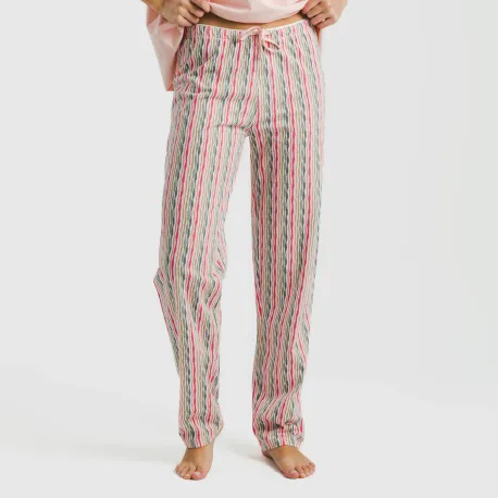 Pijama comprido algodão mulher manga fluída Villa rosa