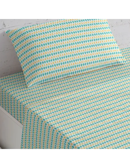 Jogo de lençóis algodão Denalia água marinha