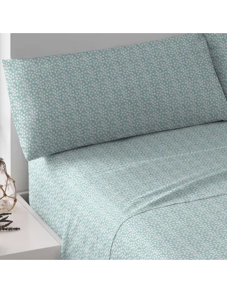 Jogo de lençóis algodão Maddy verde tiffany