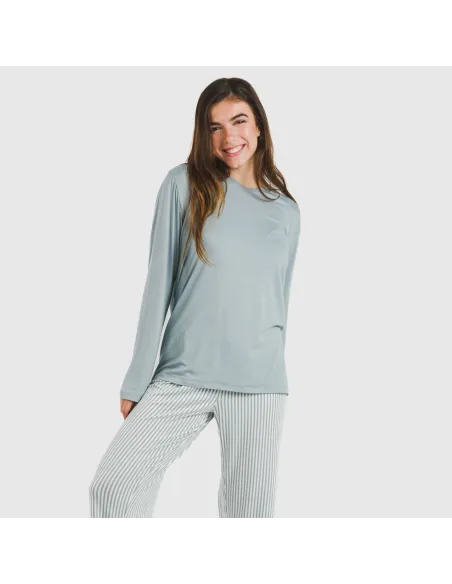 Pijama mulher soft Raya Kodac azul indigo