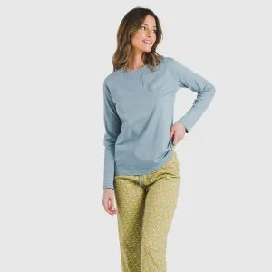 Pijama algodão Sisena água marinha