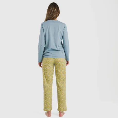 Pijama algodão Sisena água marinha