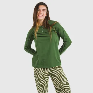 Pijama algodão Print verde caça