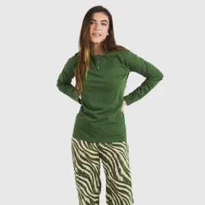 Pijama algodão Print verde caça 2