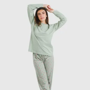 Pijama algodão Alessia verde tiffany 2