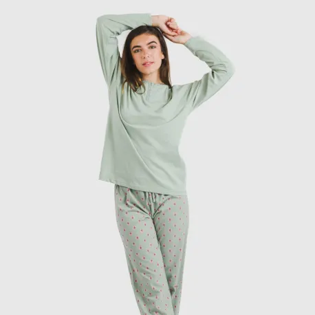 Pijama algodão Alessia verde tiffany