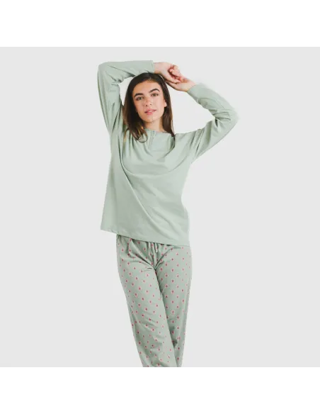 Pijama algodão Alessia verde tiffany