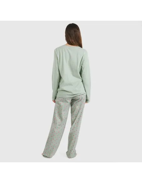 Pijama algodão Alessia verde tiffany