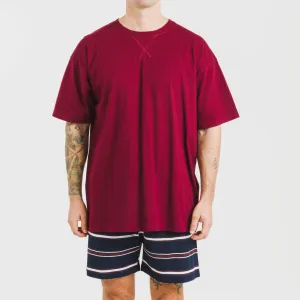 Pijama homem curto Lucio bordeaux 2