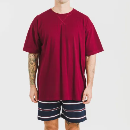 Pijama homem curto Lucio bordeaux