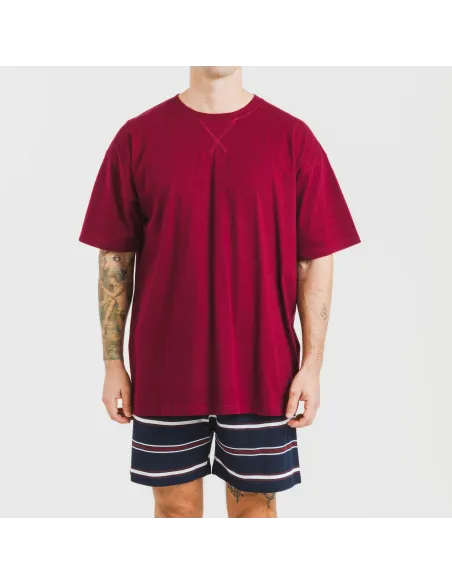 Pijama homem curto Lucio bordeaux Pijama homem curto Lucio bordeaux