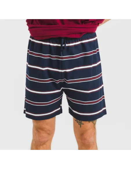 Pijama homem curto Lucio bordeaux Pijama homem curto Lucio bordeaux