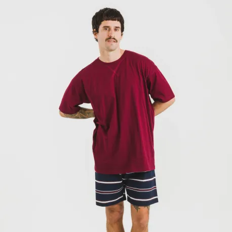 Pijama homem curto Lucio bordeaux