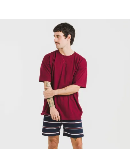 Pijama homem curto Lucio bordeaux Pijama homem curto Lucio bordeaux