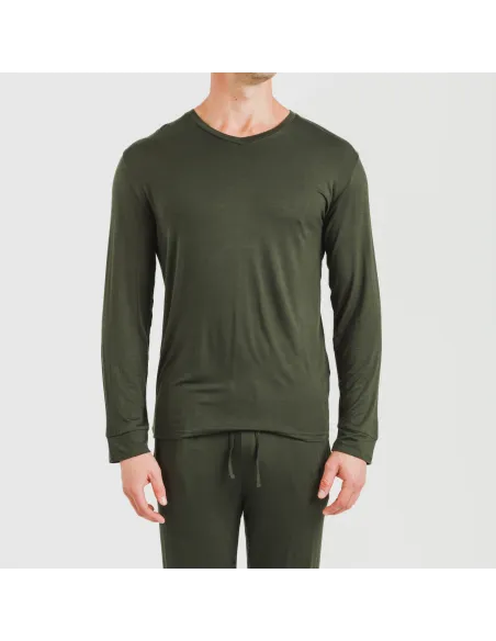 Pijama comprido viscosa homem liso