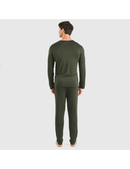 Pijama comprido viscosa homem liso