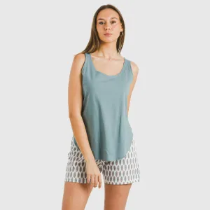 Pijama curto algodão Arpani verde azulado