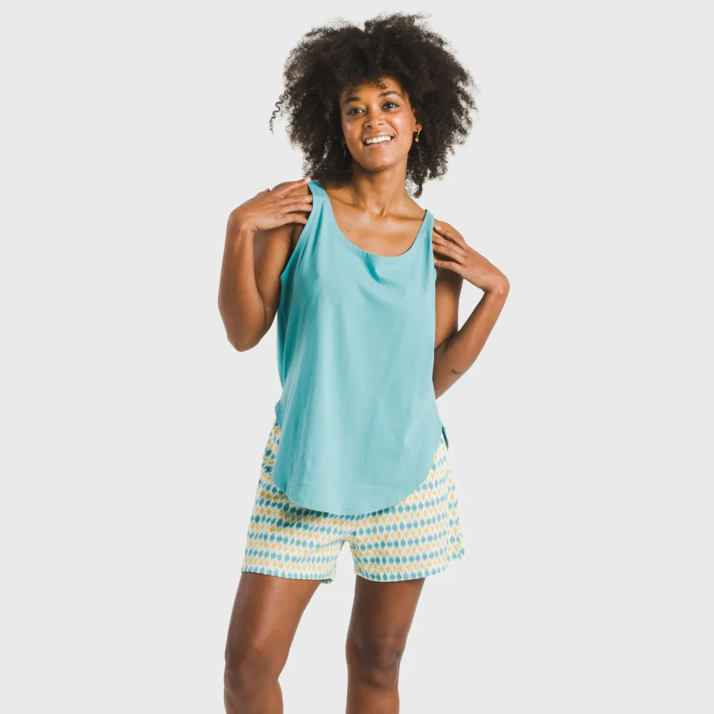 Pijama curto algodão Denalia água marinha
