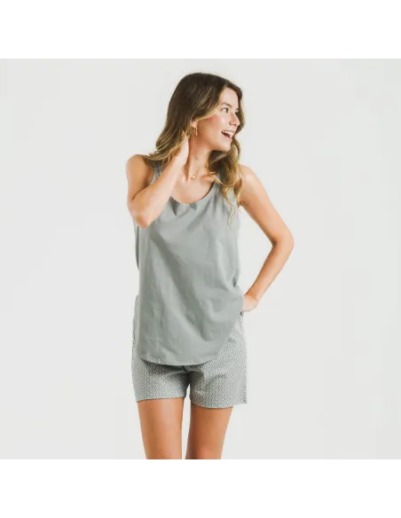 Pijama curto algodão Sassy verde Pijama curto algodão Sassy verde