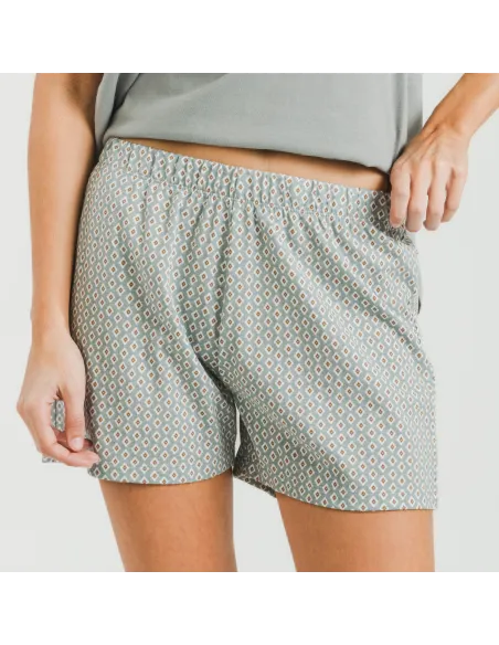 Pijama curto algodão Sassy verde Pijama curto algodão Sassy verde