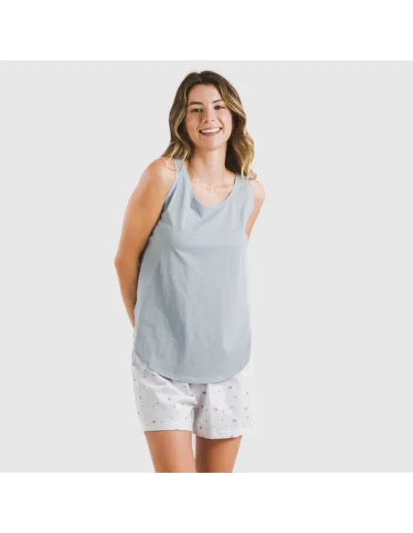 Pijama curto algodão Condy azul indigo Pijama curto algodão Condy azul indigo