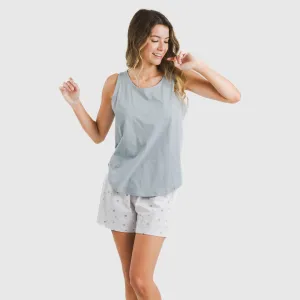 Pijama curto algodão Condy azul indigo 2