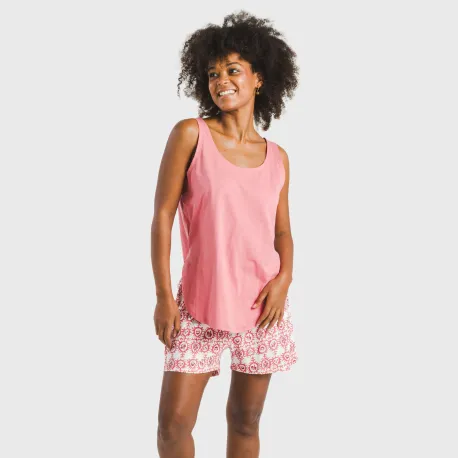 Pijama curto algodão Azucena marsala