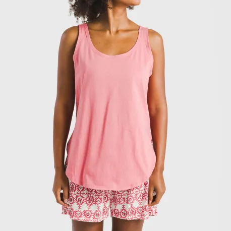 Pijama curto algodão Azucena marsala