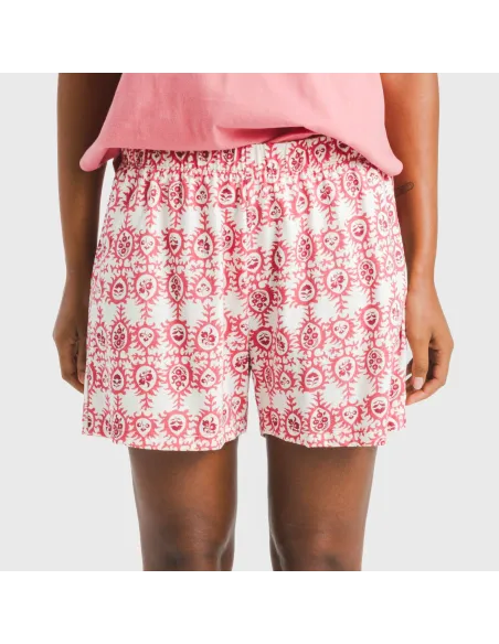 Pijama curto algodão Azucena marsala Pijama curto algodão Azucena marsala