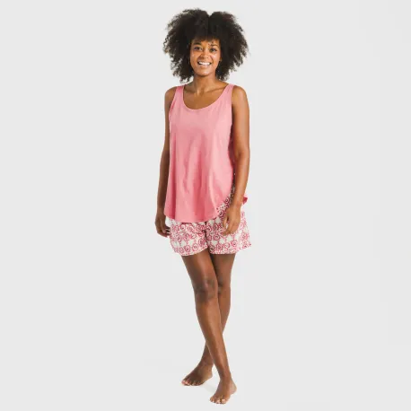 Pijama curto algodão Azucena marsala