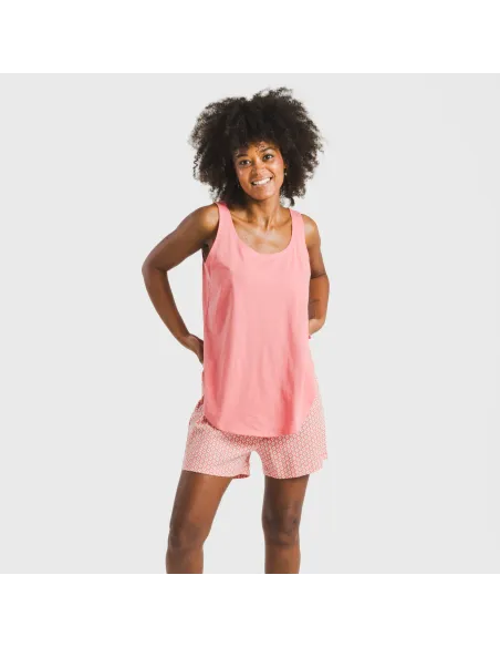 Pijama curto algodão Sassy coral Pijama curto algodão Sassy coral