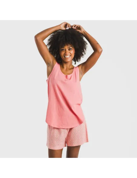 Pijama curto algodão Sassy coral Pijama curto algodão Sassy coral